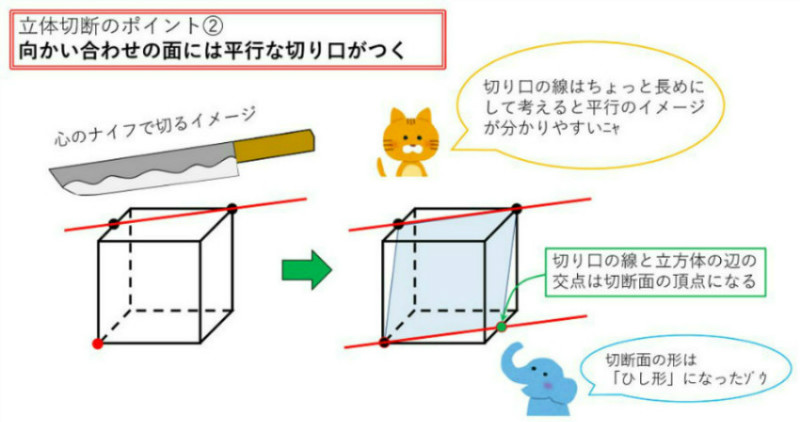 中学生・立方体の切断・ポイント２